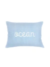 Anaya Ocean Knot Embroidered Linen Pillow With Down Alternative Insert In White