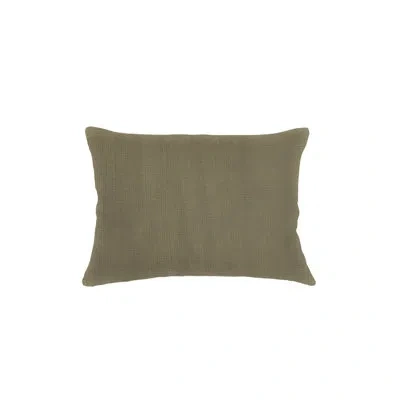 Anaya Olive Green So Soft Linen Pillow 14x20 With Down Insert