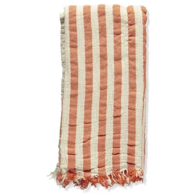 Anaya Orange Amalfi Stripe Turkish Cotton Towel