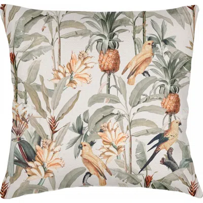 Anaya Pineapple Grove Linen Euro Pillow With Down Alternative Insert In Green