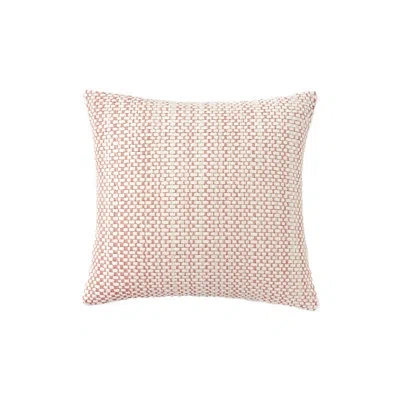 Anaya Polished Pink Shoreline Grid Indoor Outdoor Pillow 20x20