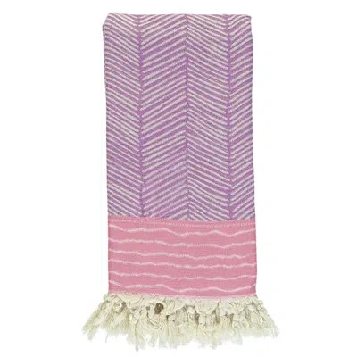 Anaya Purple Wharf Stripe Turkish Cotton Towel