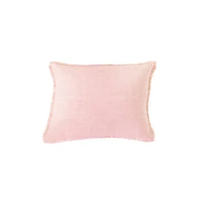 Anaya Rectangular Linen Pillow Cover & Insert In Light Pink