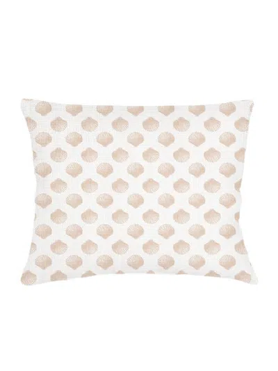 Anaya Retro Shell Linen Dutch Euro Pillow Cover Only In Beige