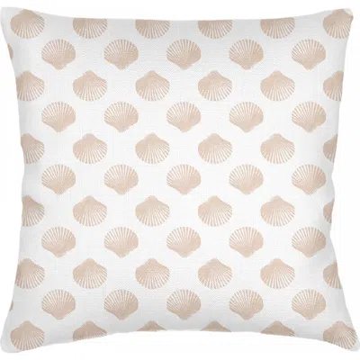 Anaya Retro Shell Linen Euro Pillow With Down Alternative Insert In Beige