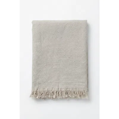 Anaya Reversible Linen Fringe Throw In Neutral