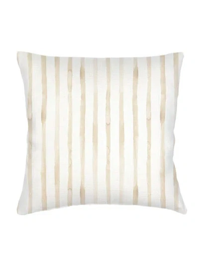 Anaya Riviera Striped Linen Euro Pillow 26x26 With Down Alternative Insert In Beige