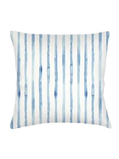 Anaya Riviera Striped Linen Euro Pillow 26x26 With Down Alternative Insert In Blue