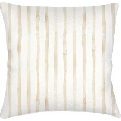 Anaya Riviera Striped Linen Pillow Down Alternative Insert In Beige