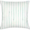 Anaya Riviera Striped Linen Pillow With Down Alternative Insert In Aqua