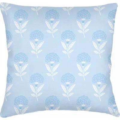 Anaya Royal Bloom Linen Euro Pillow With Down Alternative Insert In Light Blue
