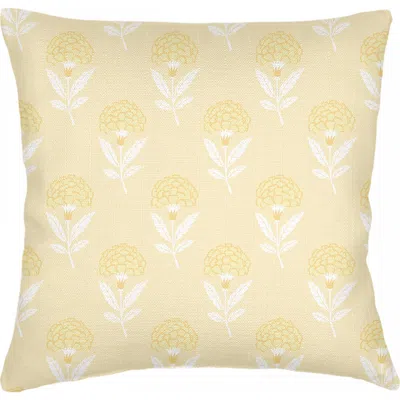 Anaya Royal Bloom Linen Euro Pillow With Down Insert In Yellow