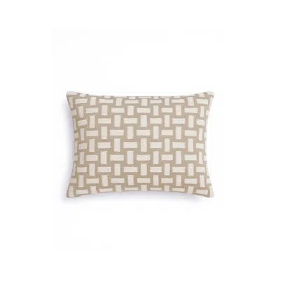 Anaya Rustic Beige Ocean Lattice Indoor Outdoor Pillow 14x20 In Polyester