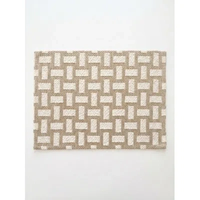 Anaya Rustic Beige Ocean Lattice Indoor Outdoor Placemat In Brown