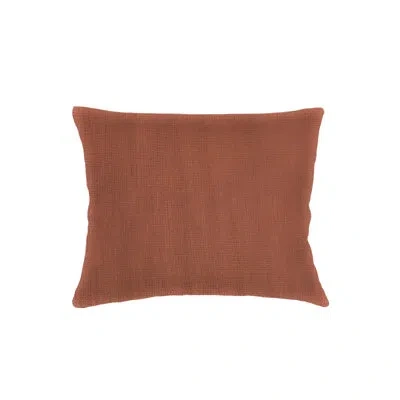 Anaya Rustic Orange So Soft Linen Dutch Euro Pillow 28x36 With Down Insert In Red