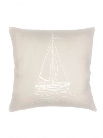 Anaya Sailing Linen Pillow With Down Insert In Beige