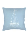 Anaya Sailing Linen Pillow With Down Insert In Blue
