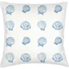 Anaya Saltwater Shell Printed Linen Pillow In Blue