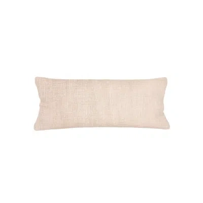 Anaya Sandy Beige So Soft Linen Body Pillow 20x54 With Down Alternative Insert In Brown