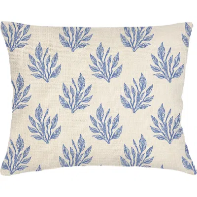 Anaya Sea Floral Linen Dutch Euro Pillow 28x36 With Down Alternative Insert In Blue