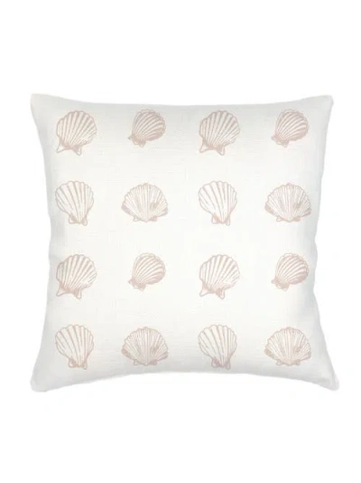 Anaya Shell Printed Linen Euro Pillow Down Alternative Insert In Beige