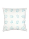 Anaya Shell Printed Linen Euro Pillow Down Insert In Aqua