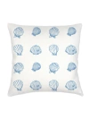 Anaya Shell Printed Linen Pillow Down Alternative Insert In Blue