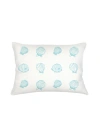 Anaya Shell Printed Linen Pillow With Down Insert In Aqua