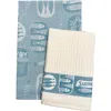 Anaya Simply Sardines Kitchen Towels In Turquoise Blue