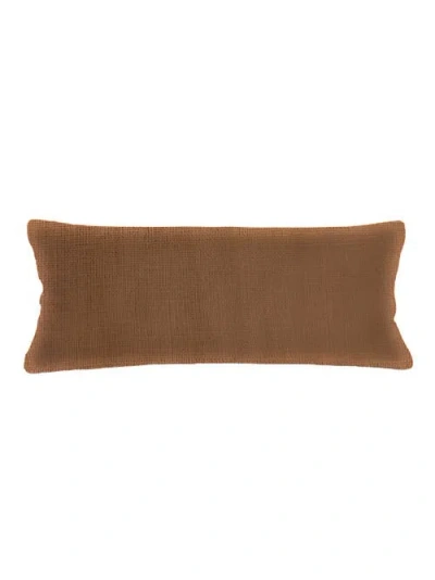 Anaya So Soft Linen Body Pillow With Down Alternative Insert In Caramel