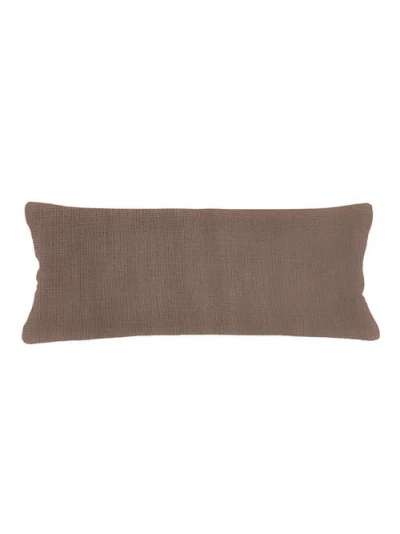 Anaya So Soft Linen Body Pillow With Down Alternative Insert In Mocha Brown