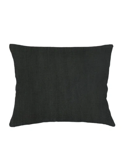 Anaya So Soft Linen Dutch Euro Pillow Down Alternative Insert In Black