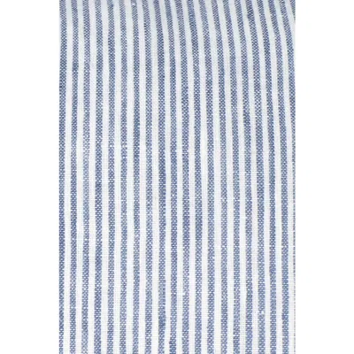 Anaya So Soft Linen Fringe Napkins In Blue
