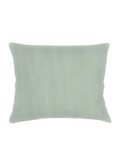 Anaya So Soft Linen Luxe Blue Dutch Euro Pillow With Down Alternative Insert In Sage
