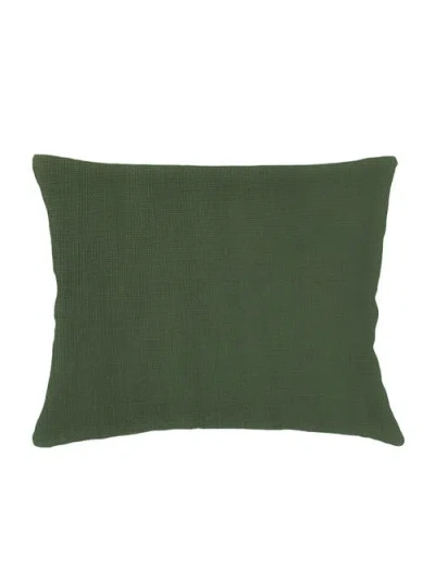 Anaya So Soft Linen Luxe Blue Dutch Euro Pillow With Down Alternative Insert In Spruce