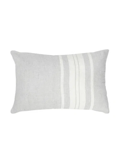 Anaya So Soft Linen Bold Striped Down-alternative Pillow In Light Grey Bold Stripes