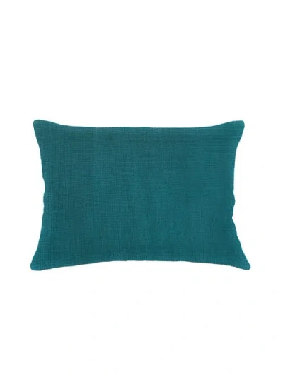 Anaya So Soft Linen Pillow Down Alternative Insert In Peacock Blue