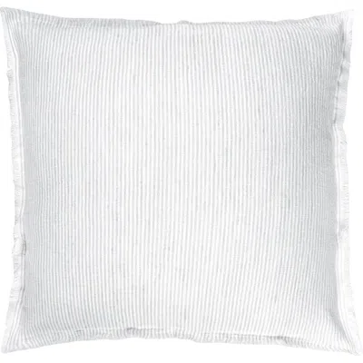 Anaya So Soft Linen Striped Down Pillow In Grey And White