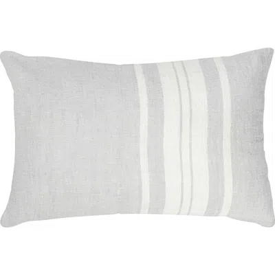 Anaya So Soft Linen Bold Stripes Pillow In Grey And White