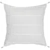 Anaya So Soft Linen Embroidered Stripes Down Pillow In Grey And White