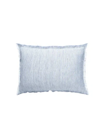 Anaya So Soft Linen Chambray Striped Down-alternative Pillow In Blue