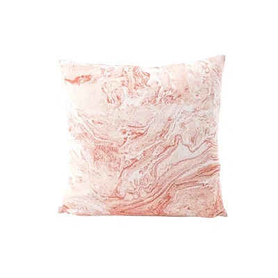 Anaya Square Linen Pillow Cover & Insert In Pink