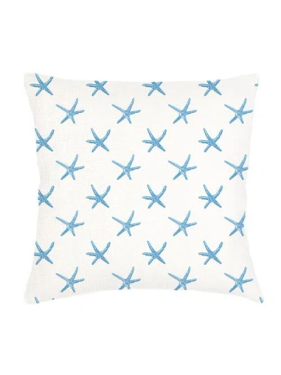 Anaya Starfish Blue Linen Euro Pillow 26x26 With Down Alternative Insert