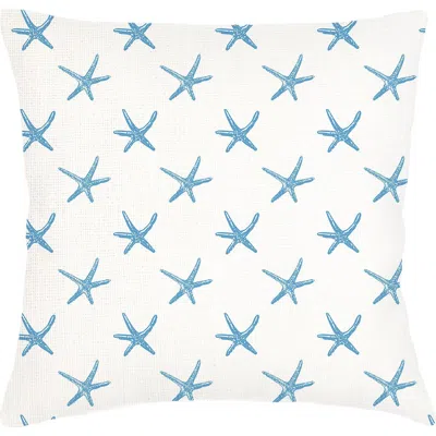 Anaya Starfish Blue Linen Euro Pillow 26x26 With Down Insert