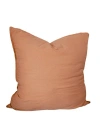 Anaya Stonewashed Cotton Percale Pillow Down Alternative Insert In Euro Rustic Orange