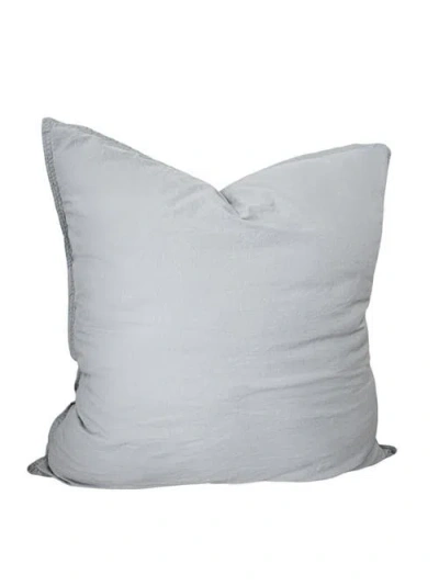 Anaya Stonewashed Cotton Percale Pillow With Down Alternative Insert In Euro Pebble Grey