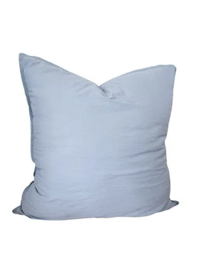 Anaya Stonewashed Cotton Percale Pillow With Down Alternative Insert In Euro Powder Blue