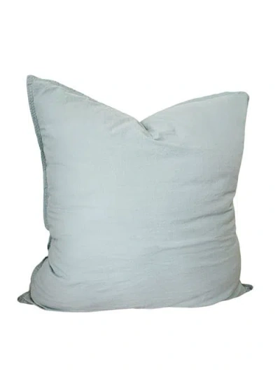 Anaya Stonewashed Cotton Percale Pillow With Down Insert In Euro Aqua Breeze