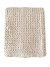Anaya Stonewashed Cotton Waffle Bed Blanket In Almond Beige