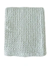 Anaya Stonewashed Cotton Waffle Bed Blanket In Aqua Breeze